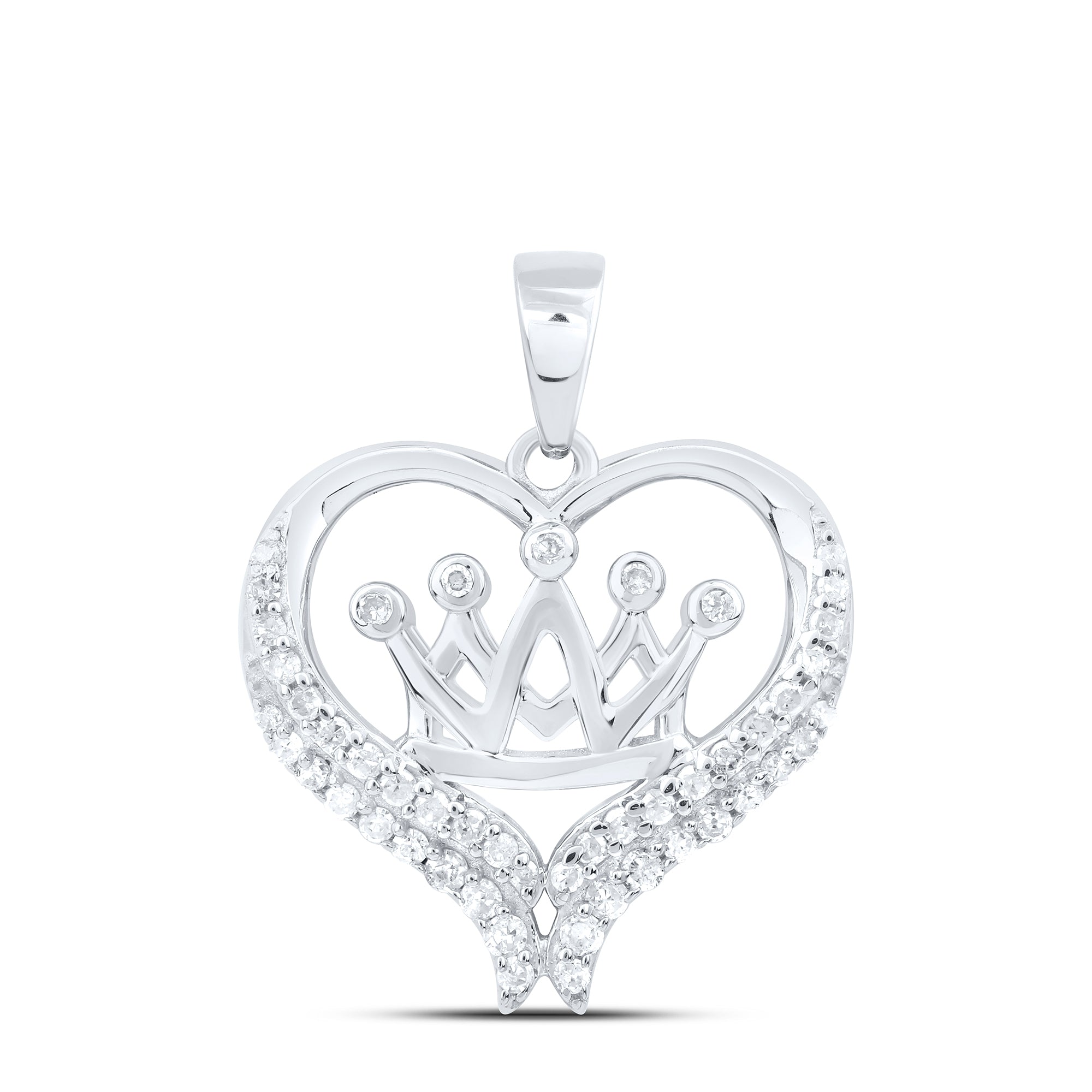 1/5CTW-DIA P1 GIFT CROWN HEART PENDANT