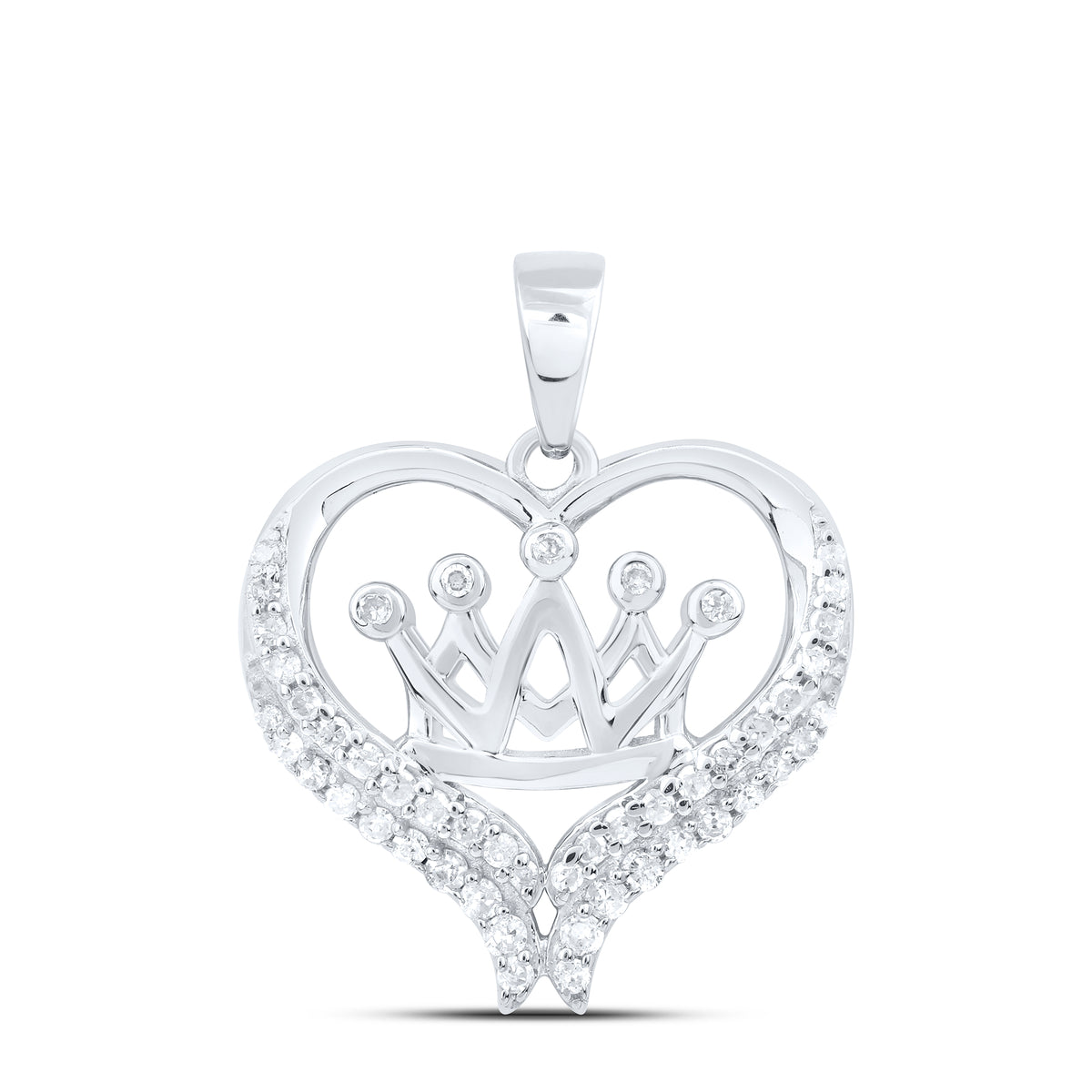 1/5CTW-DIA P1 GIFT CROWN HEART PENDANT