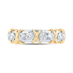 14K White Yellow 1 CTW-Natural Diamond Fashion Ladies Band 5.11 Gram