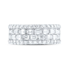 18k Gold 4 7/8 CTW-Natural Diamond Emerald Anniversary Band Gram