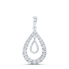 Sterling Silver 1/6 CTW-Natural Diamond Gift Pear Pendant 2.10 Gram