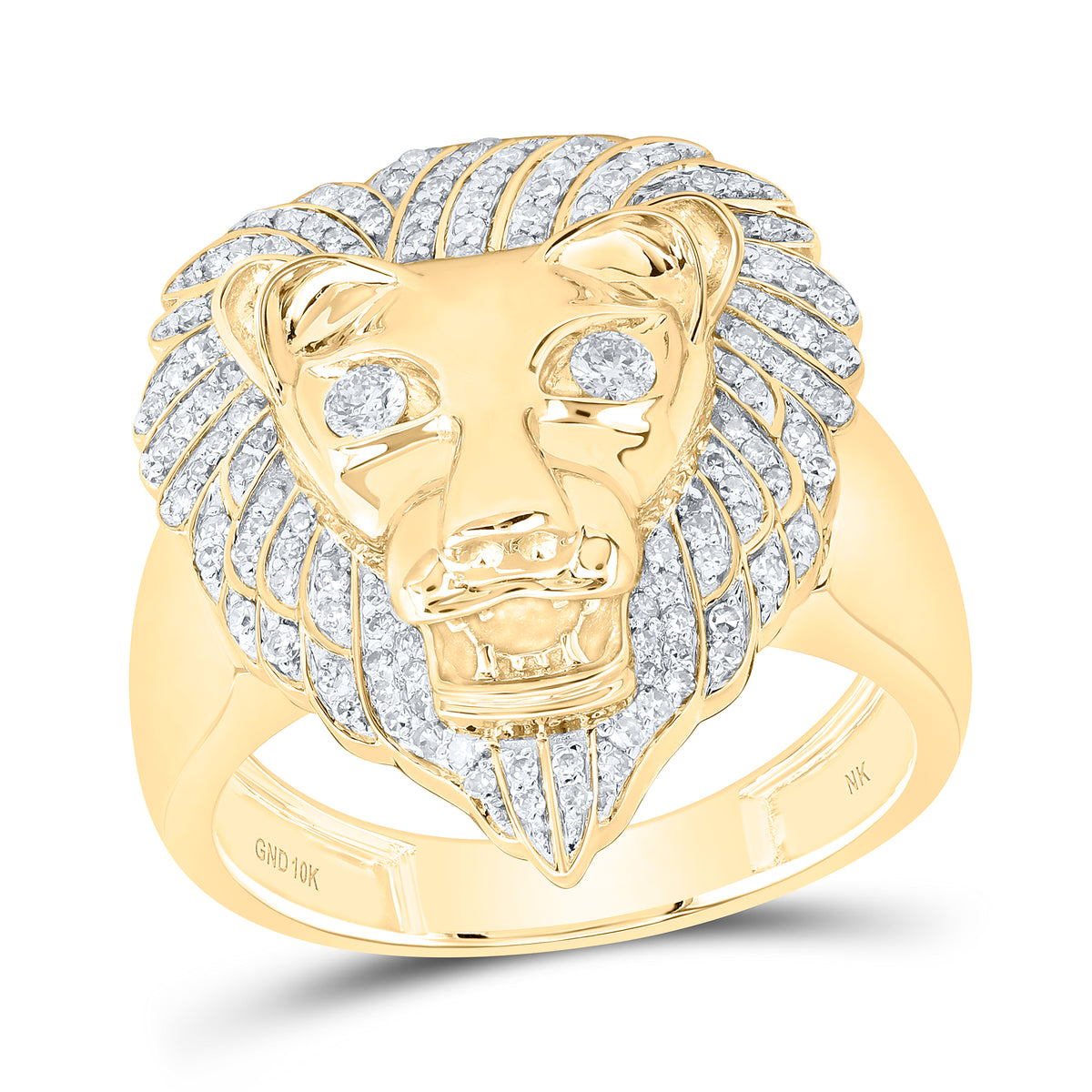 1/2CTW-DIA NK LION FACE MENS RING