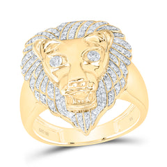 1/2CTW-DIA NK LION FACE MENS RING