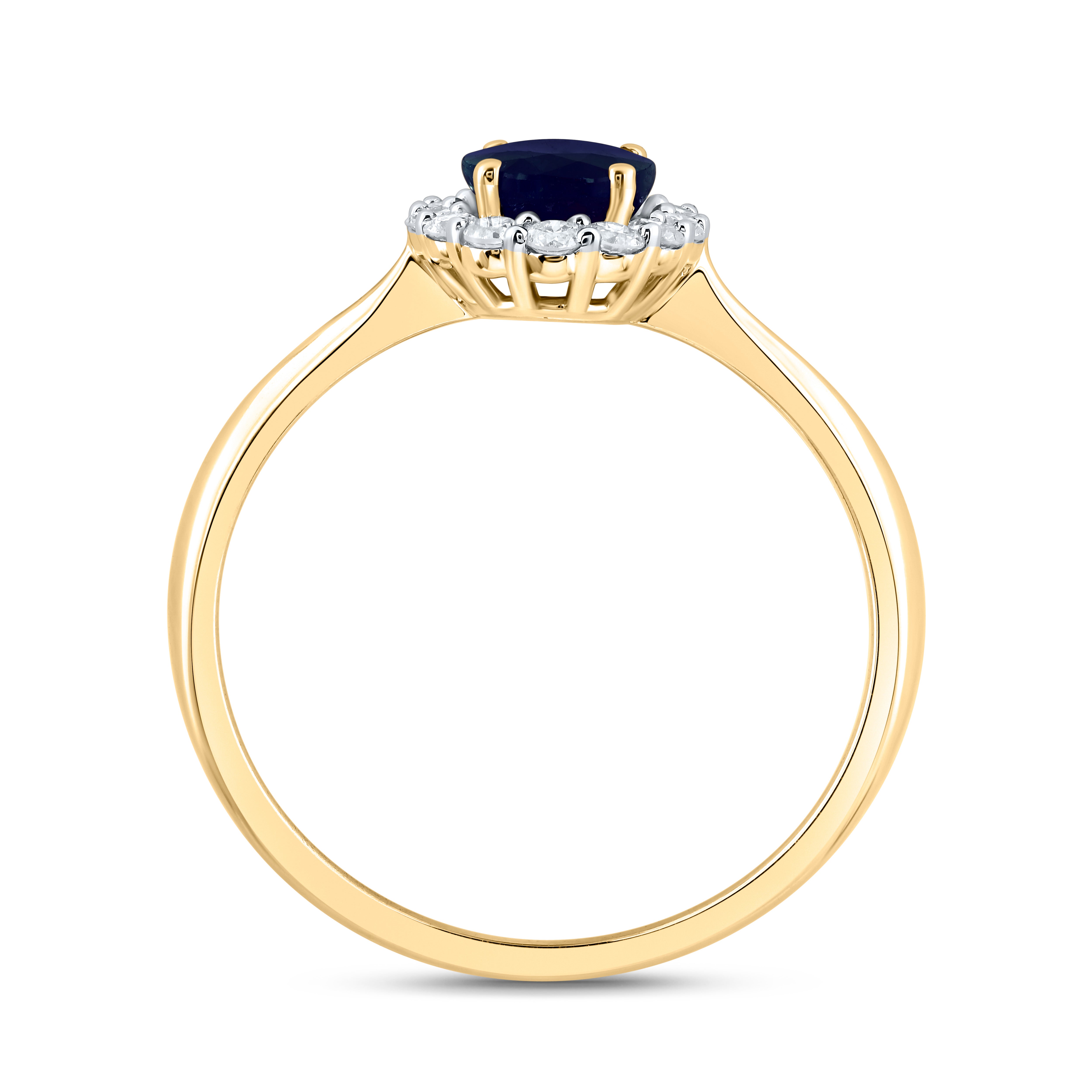 1/4CTW-DIA CN 7X5MM OV-BS NAT GEM RING