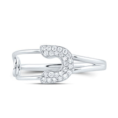 1/8CTW-DIA CN FASHION SAFETY PIN RING