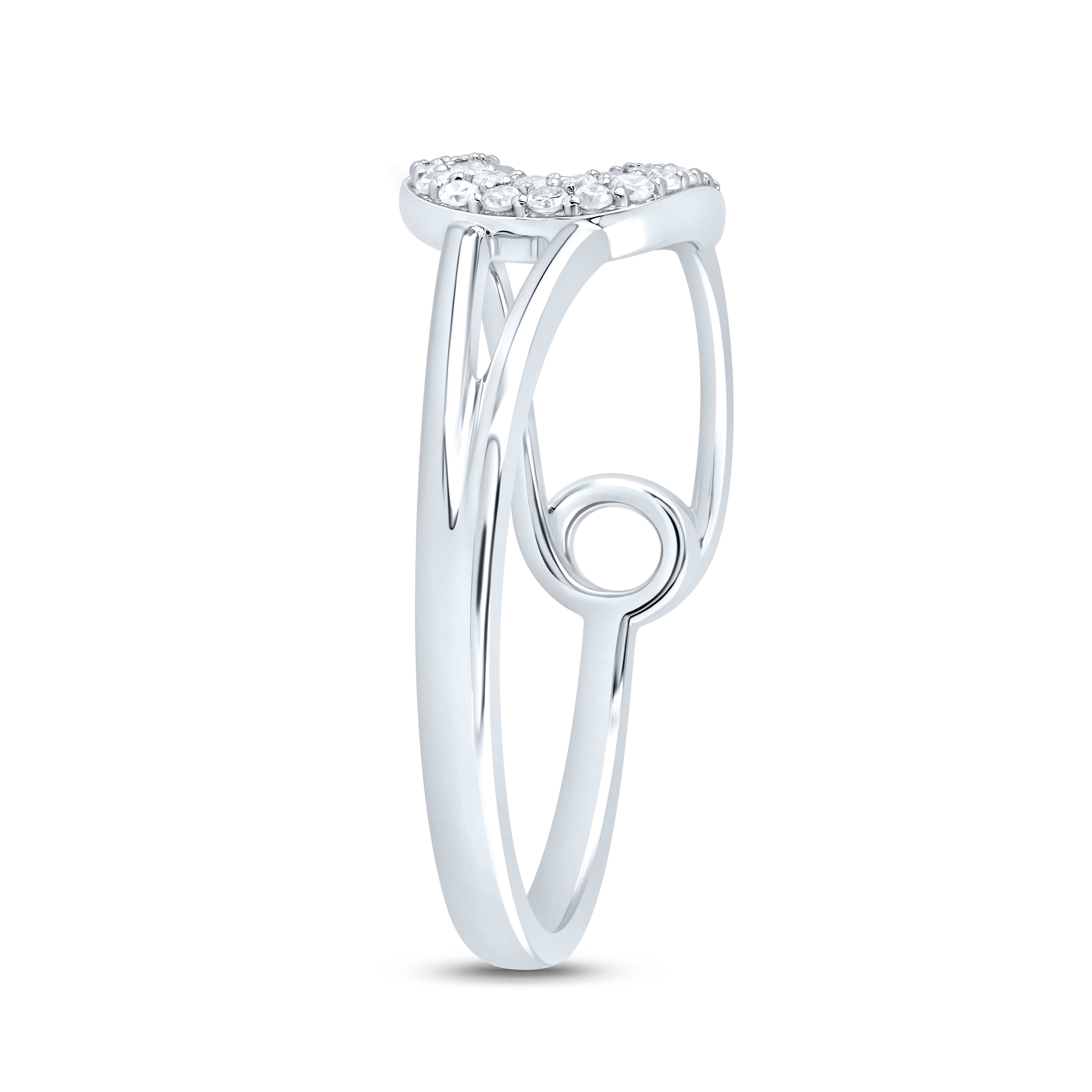 1/8CTW-DIA CN FASHION SAFETY PIN RING