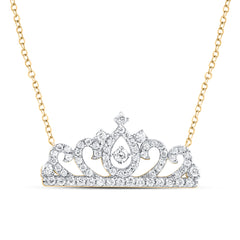 1/2CTW-DIA CN FASHION CROWN NECKLACE