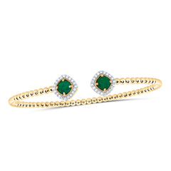 1/4CTW-DIA CN 5MM RD-EM NAT GEM LADIES BANGLE (59X53 MM)