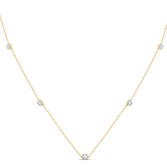 14K Yellow Gold 1/6 CTW-Natural Diamond Fashion Necklace (18 Inch ) 0.37 Gram