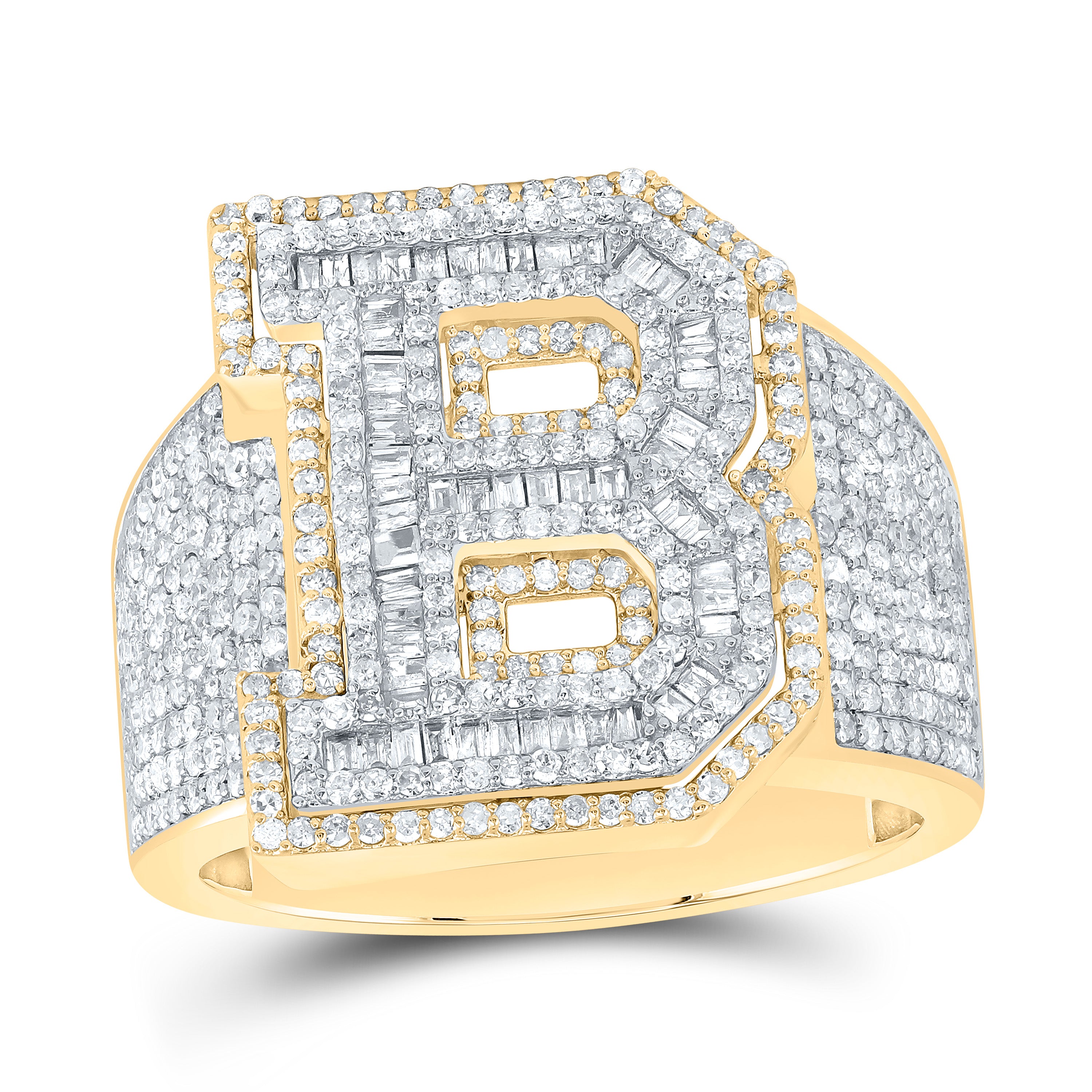 1 5/8CTW-DIA P1 INITIAL "B" MEN'S RING