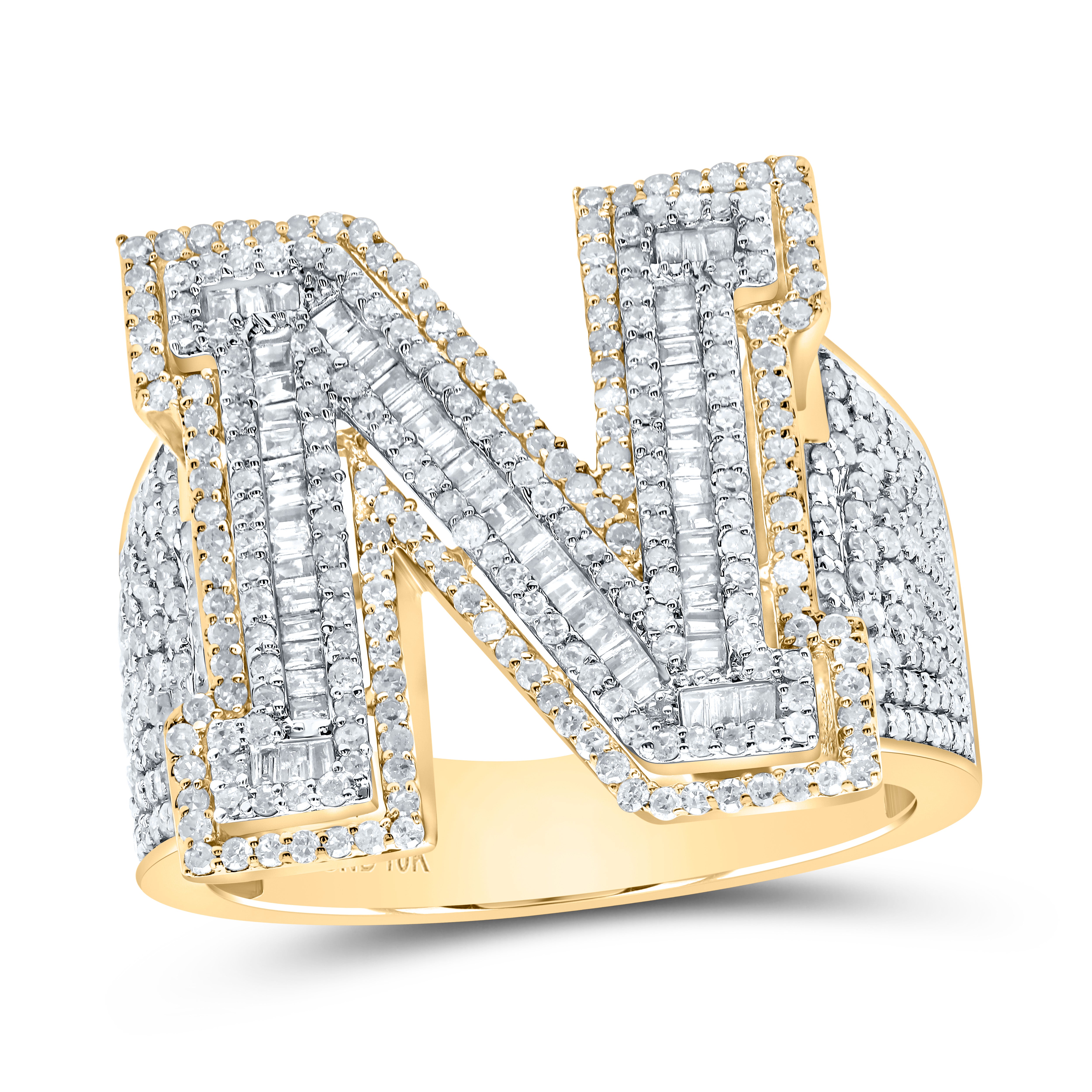 1 5/8CTW-DIA P1 INITIAL "N" MEN'S RING