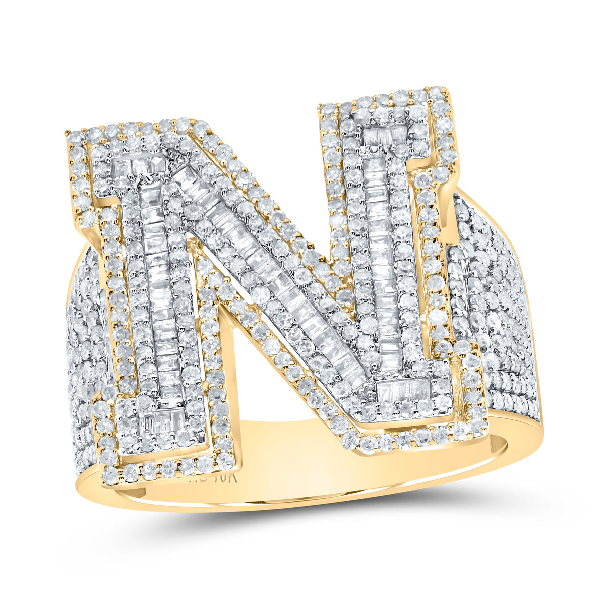 1 5/8CTW-DIA P1 INITIAL "N" MEN'S RING