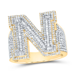 1 5/8CTW-DIA P1 INITIAL "N" MEN'S RING