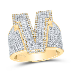 1 1/2CTW-DIA P1 INITIAL "V" MEN'S RING