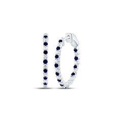 1/2CTW-DIA CN 1/2 CTW RD-BS NAT GEM HOOP EARRING