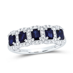 14K White Gold 1/4 CTW-Natural Diamond 1 1/4 CTWem-Bs Natural Gemstone Anniversary Band 2.74 Gram