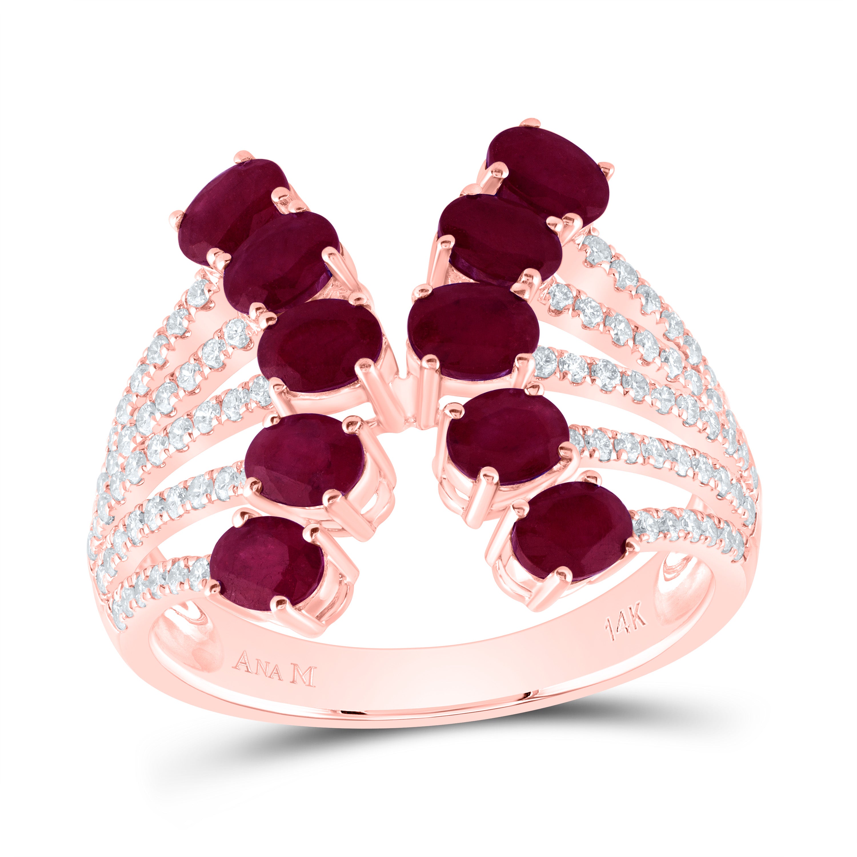 3/8CTW-DIA ANA M 2 1/3CTW OV-RU NAT GEM  RING