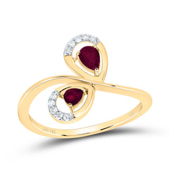 1/20CTW-DIA CN 1/3CTW PS-RUBY NAT GEM FASHION RING