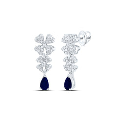 3/8CTW-DIA CN 5X3MM PS-BS NAT GEM FASHION FLOWER EARRING