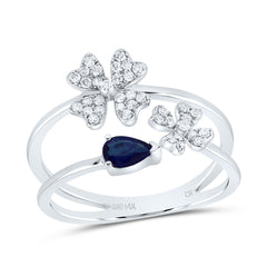 1/5CTW-DIA CN 5X3MM PS-BS NAT GEM FASHION FLOWER RING