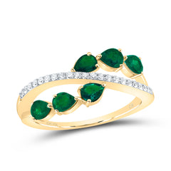 1/8CTW-DIA CN 3/4CTW PS-EM NAT GEM FASHION RING