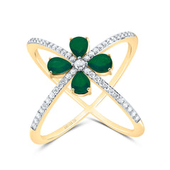1/3CTW-DIA CN 7/8CTW PS-EM NAT GEM FASHION RING