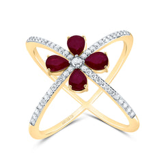 1/3CTW-DIA CN 1CTW PS-RUBY NAT GEM FASHION RING