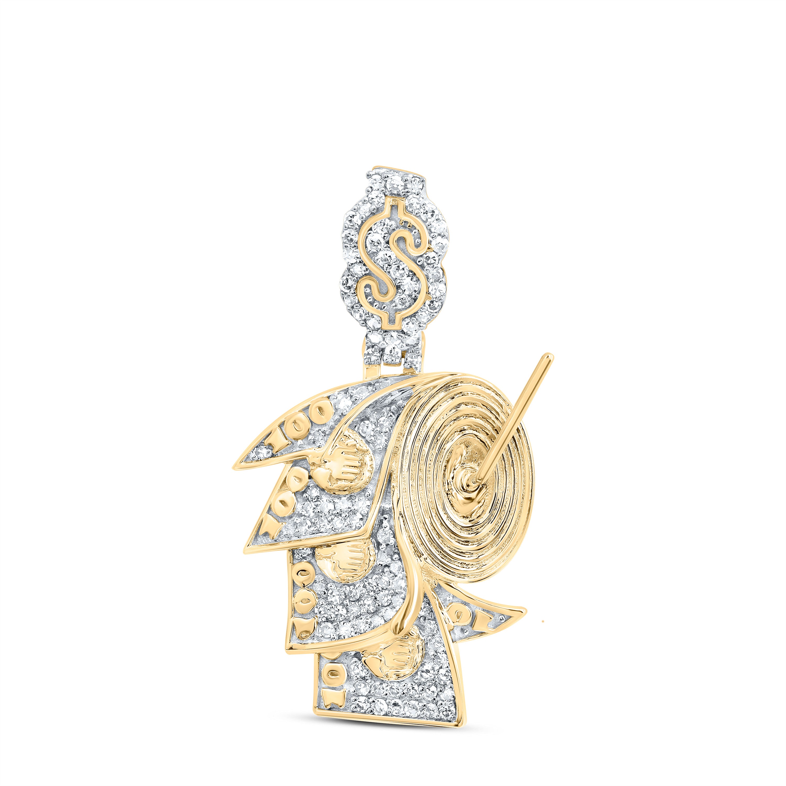 1/4CTW-DIA NK MONEY ROLL MENS CHARM