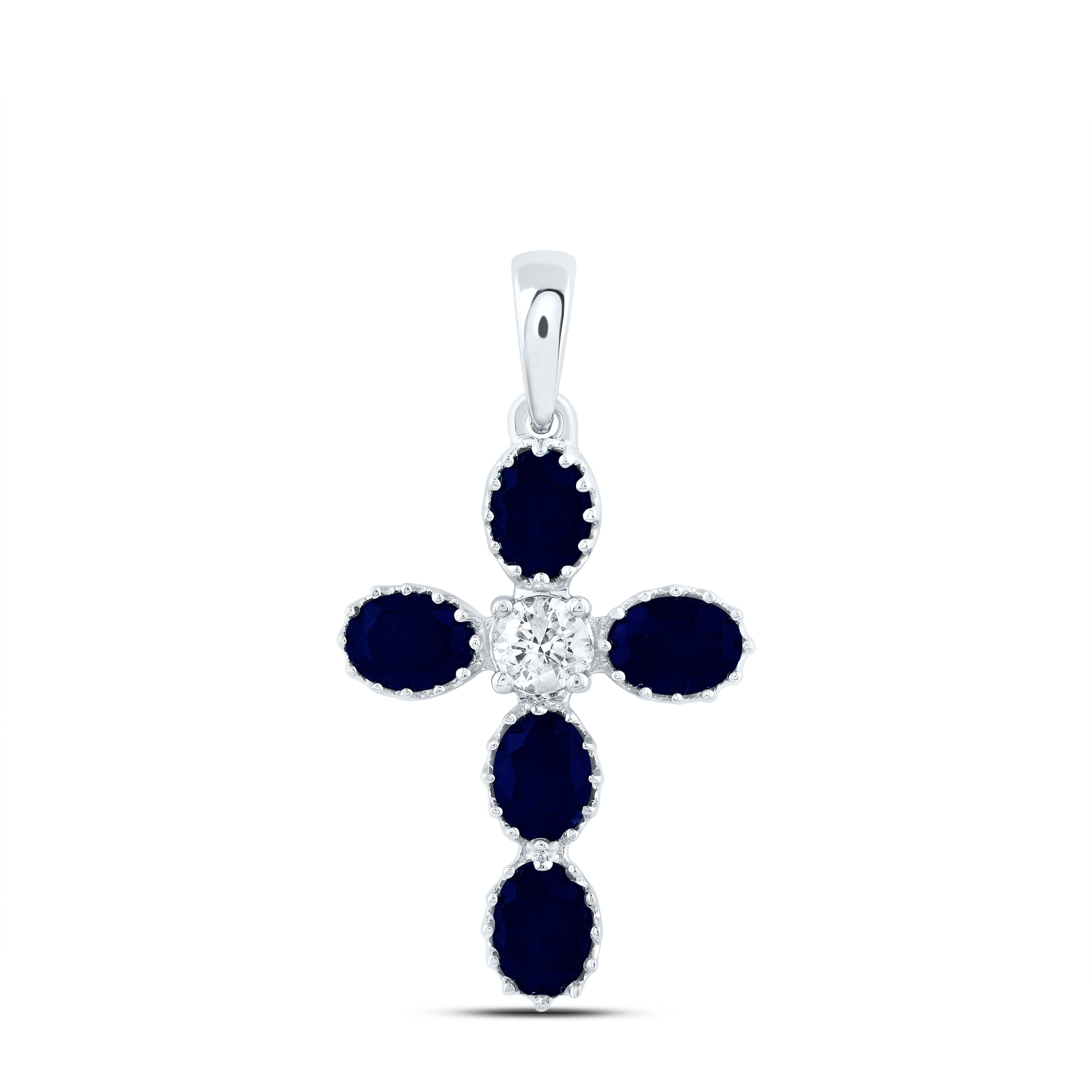 1/10CTW-DIA CN 1 CTW-OV-BS NAT GEM CROSS PENDANT