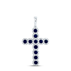 1/2CTW-DIA CN 1CTW-RD-BS NAT GEM CROSS PENDANT