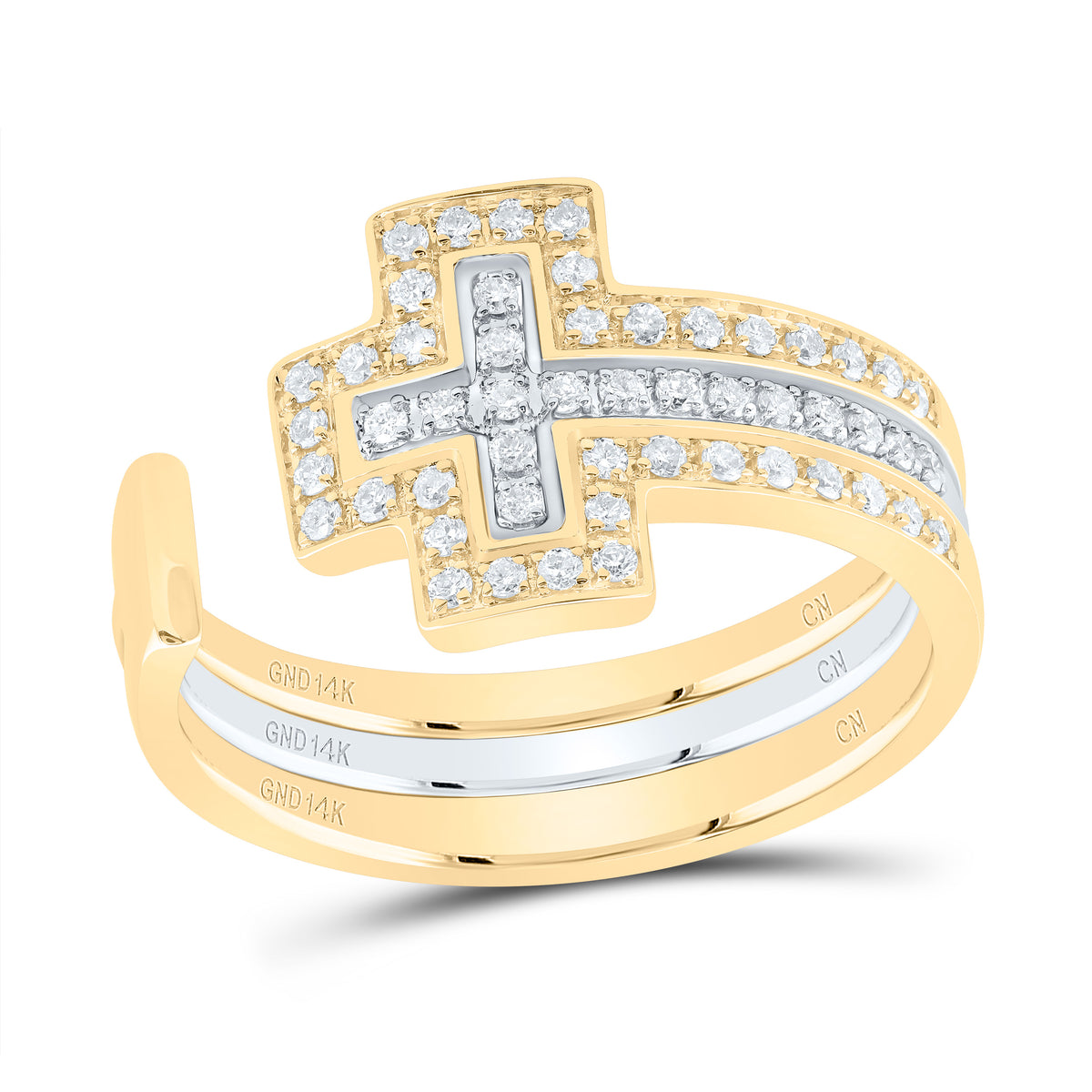 1/4CTW-DIA CN GIFT CROSS RING