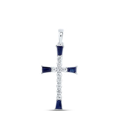 1/5CTW-DIA CN 1/3CTW- BAG-BS NAT GEM CROSS PENDANT