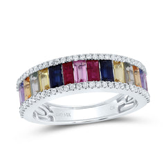 1/4CTW-DIA CN 2CTW BAG-NAT GEM MULTI CLR SAPPHIRE RING