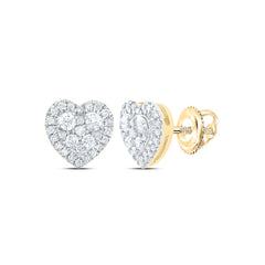 1/2CTW-DIA CN FASHION HEART STUD EARRING
