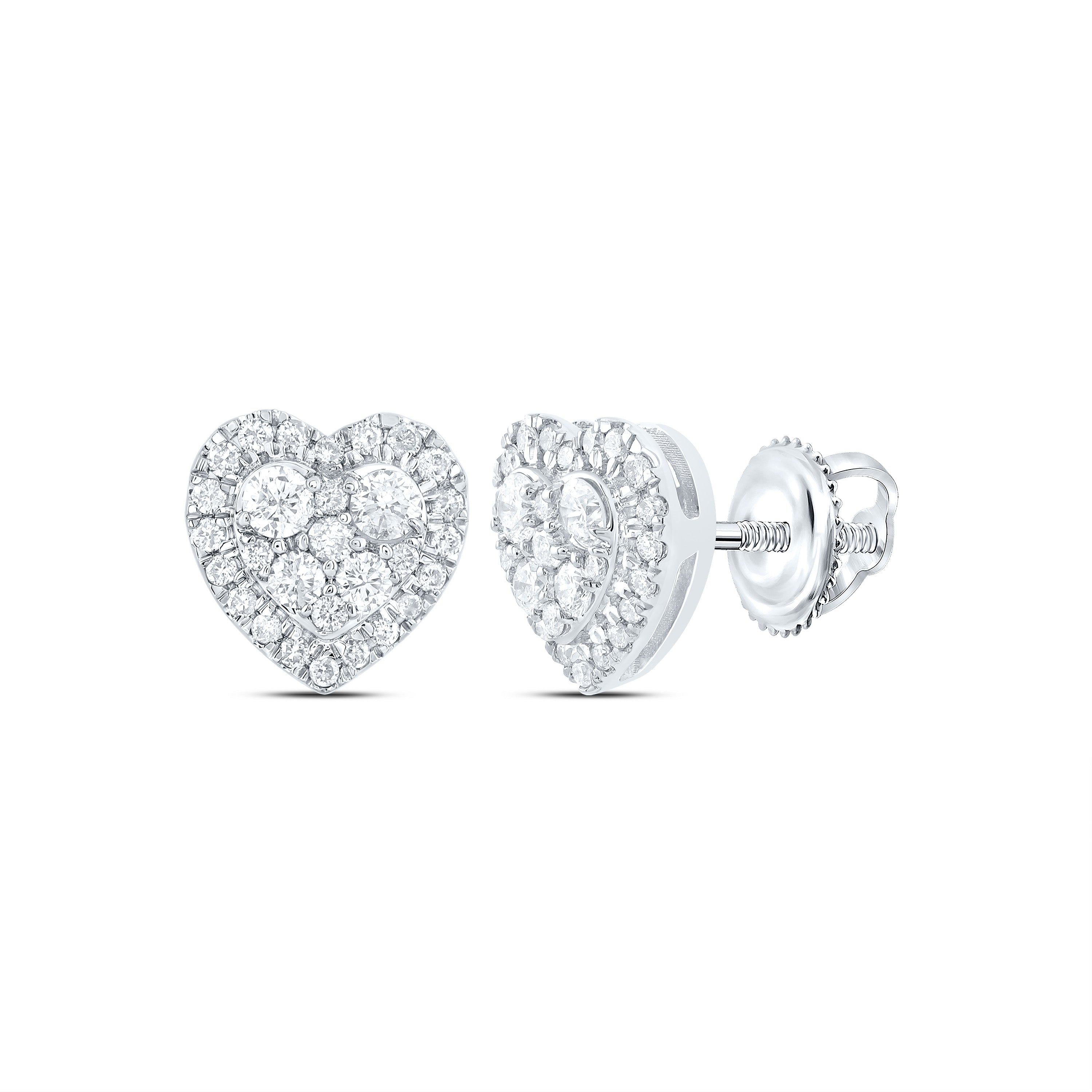 1/2CTW-DIA CN FASHION HEART STUD EARRING