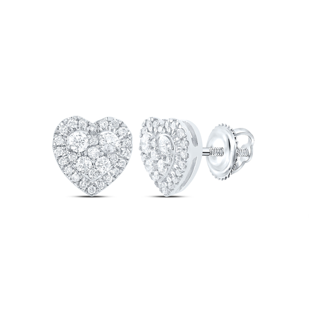 1/2CTW-DIA CN FASHION HEART STUD EARRING