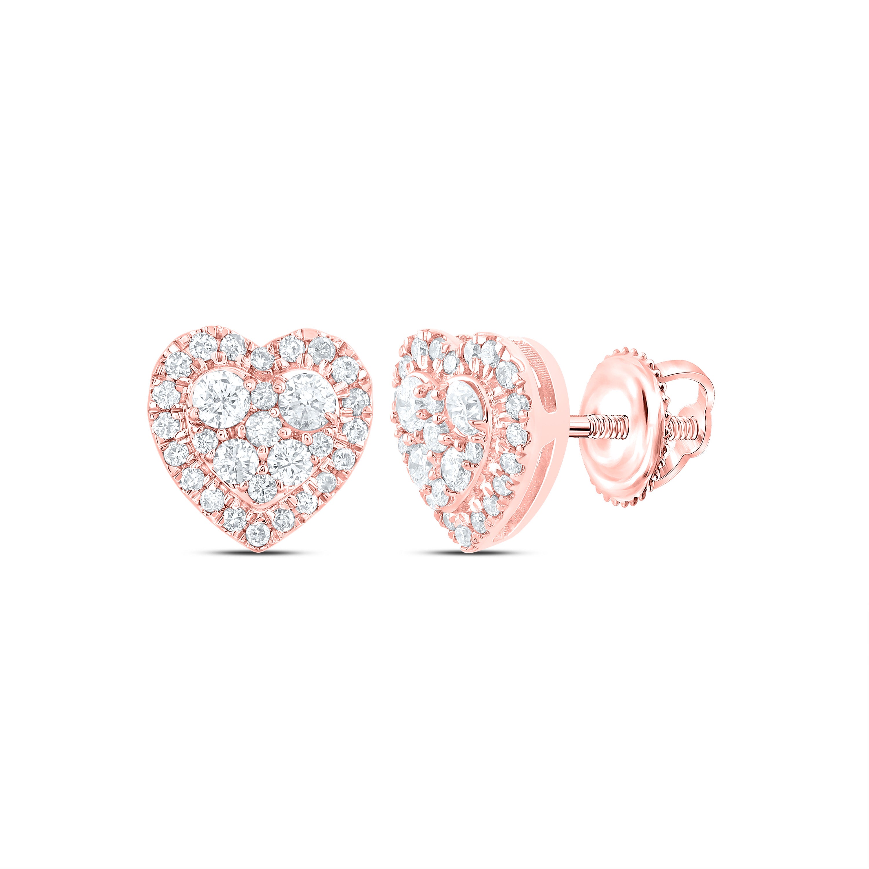 1/2CTW-DIA CN FASHION HEART STUD EARRING