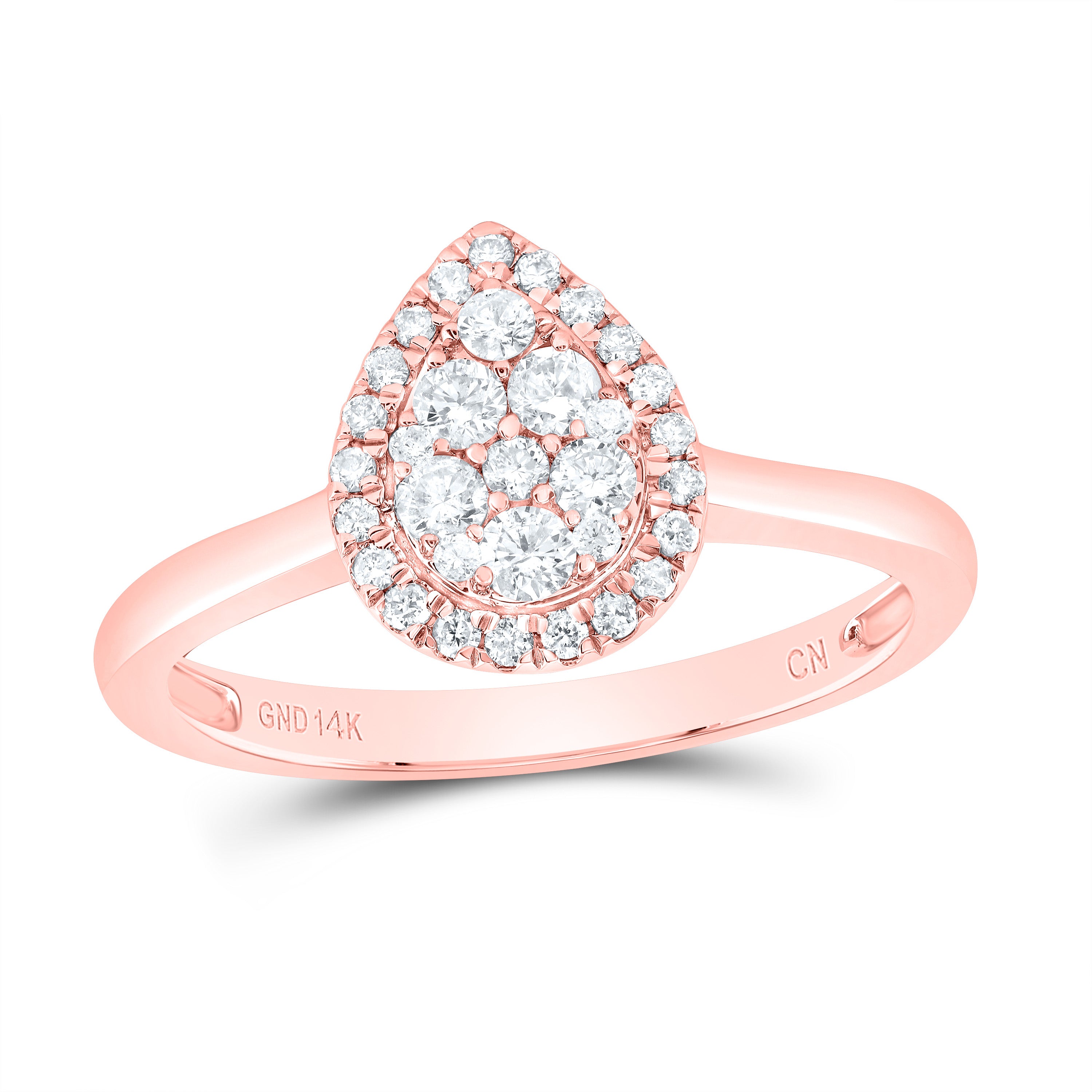 1/3CTW-DIA CN FASHION PEAR RING