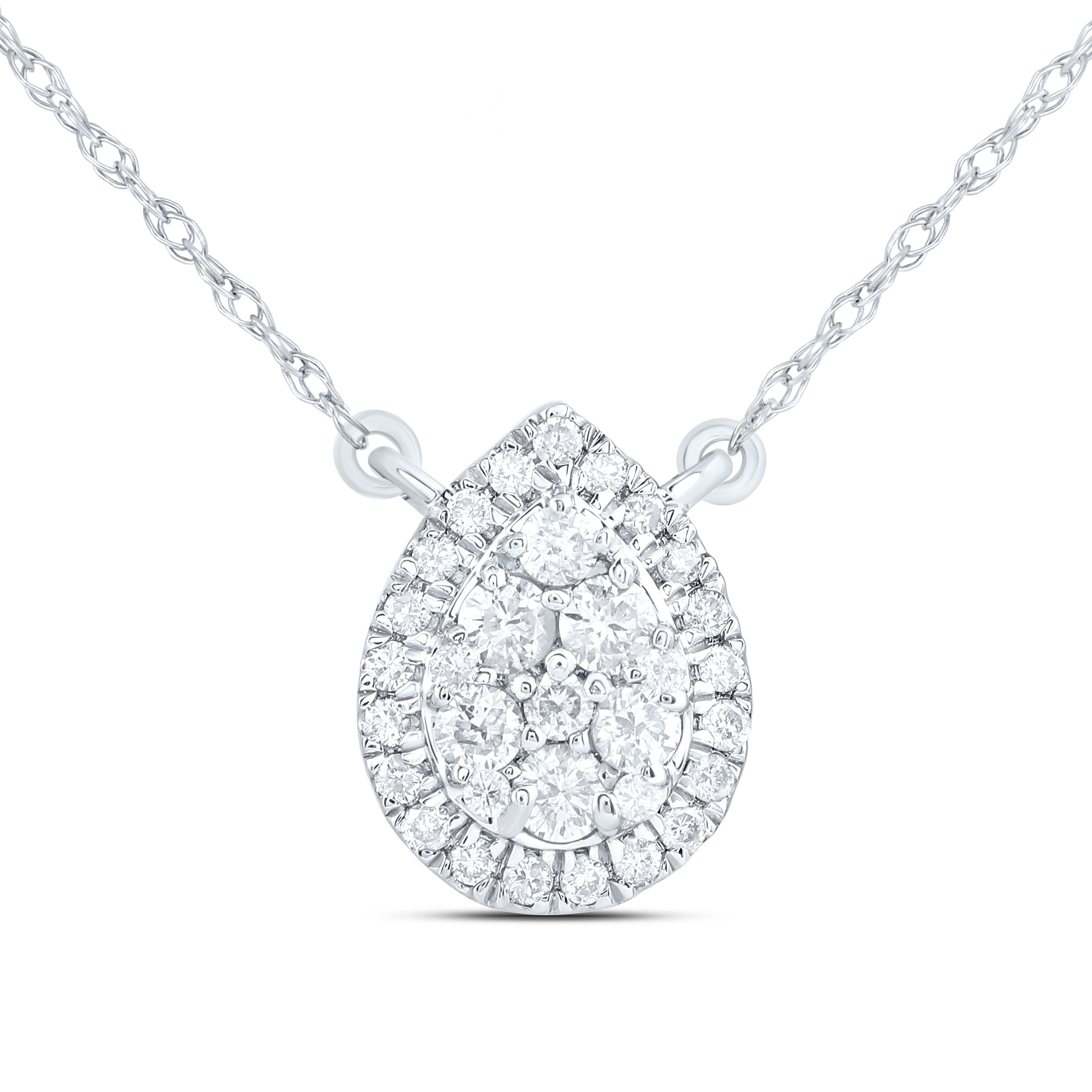 1/3CTW-DIA CN FASHION PEAR NECKLACE (18 INCH)