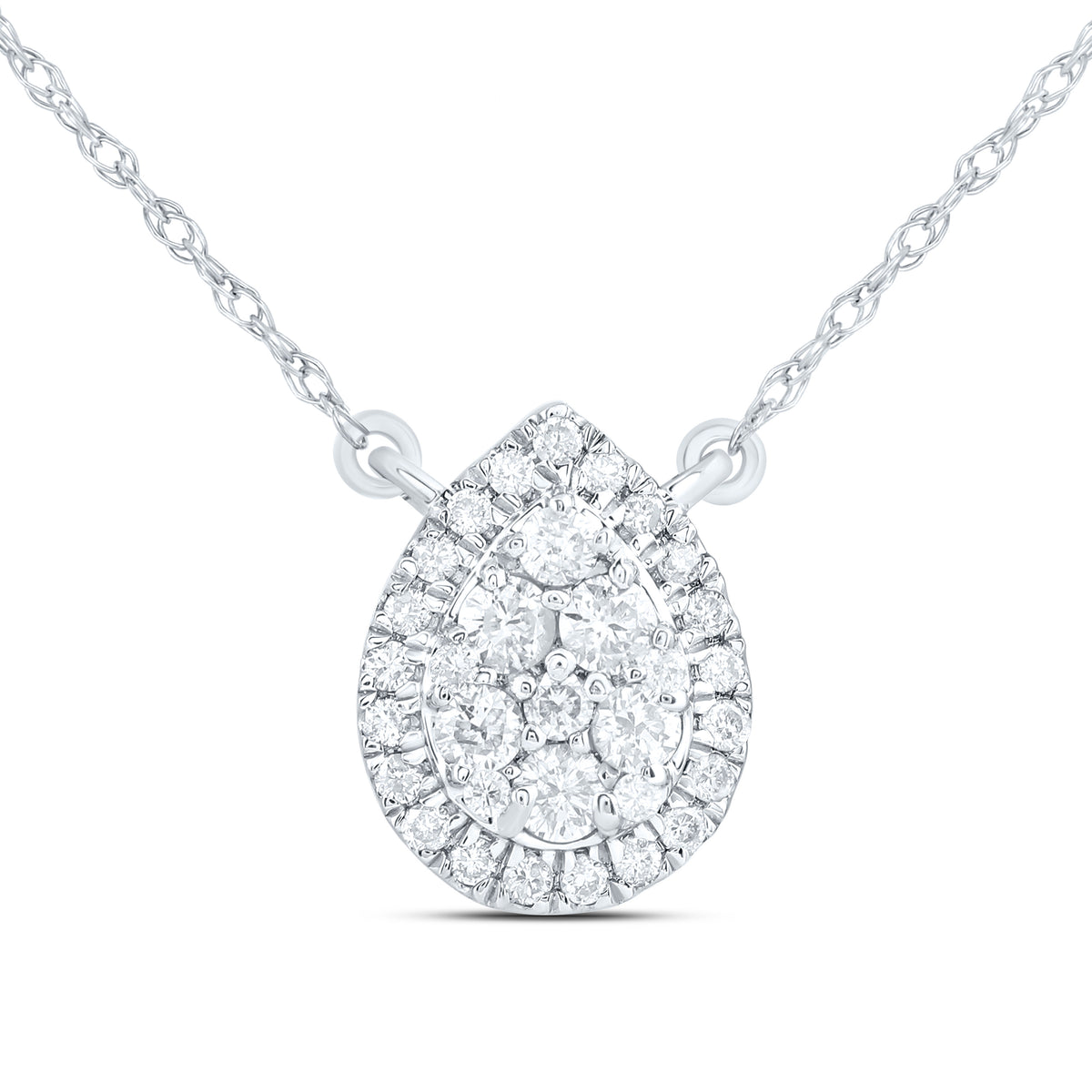 1/3CTW-DIA CN FASHION PEAR NECKLACE (18 INCH)