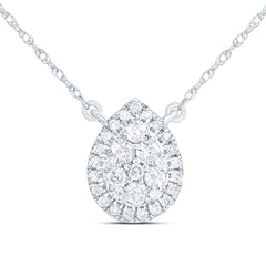 1/3CTW-DIA CN FASHION PEAR NECKLACE (18 INCH)