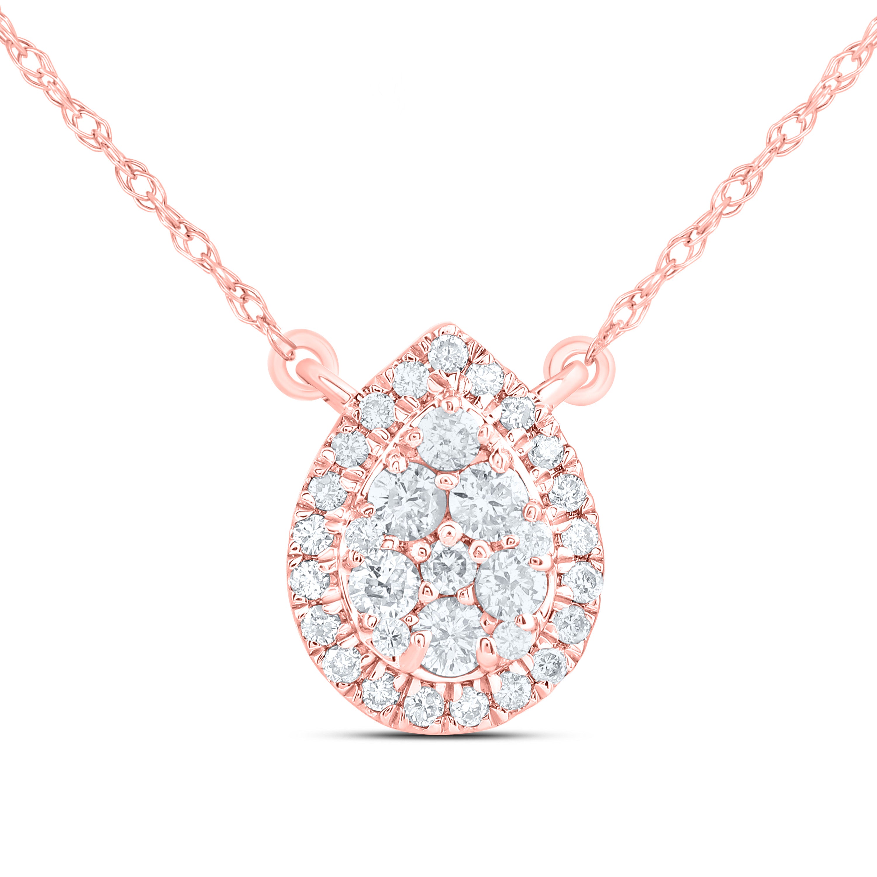 1/3CTW-DIA CN FASHION PEAR NECKLACE (18 INCH)