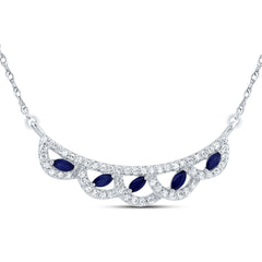 1/4CTW-DIA CN 1/4CTW MQ-BS NAT GEM FASHION NECKLACE (18 INCH)