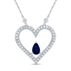 1/6CTW-DIA CN 5X3MM PS-BS NAT GEM FASHION HEART NECKLACE (18 INCH)