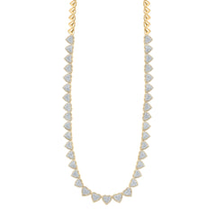 14K Yellow Gold 4 CTW-Natural Diamond Fashion Heart Necklace (17 Inch ) 39.50 Gram