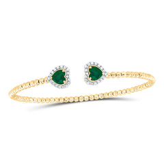 1/4 CTW-DIA CN 5MM HS-EM NAT GEM HEART BANGLE (59X53 MM)