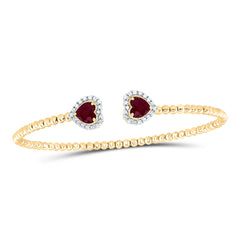 1/4CTW-DIA CN 5MM HS-RU NAT GEM HEART BANGLE (59X53 MM)