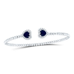 1/4CTW-DIA CN 5MM HS-BS NAT GEM HEART BANGLE (59X53 MM)