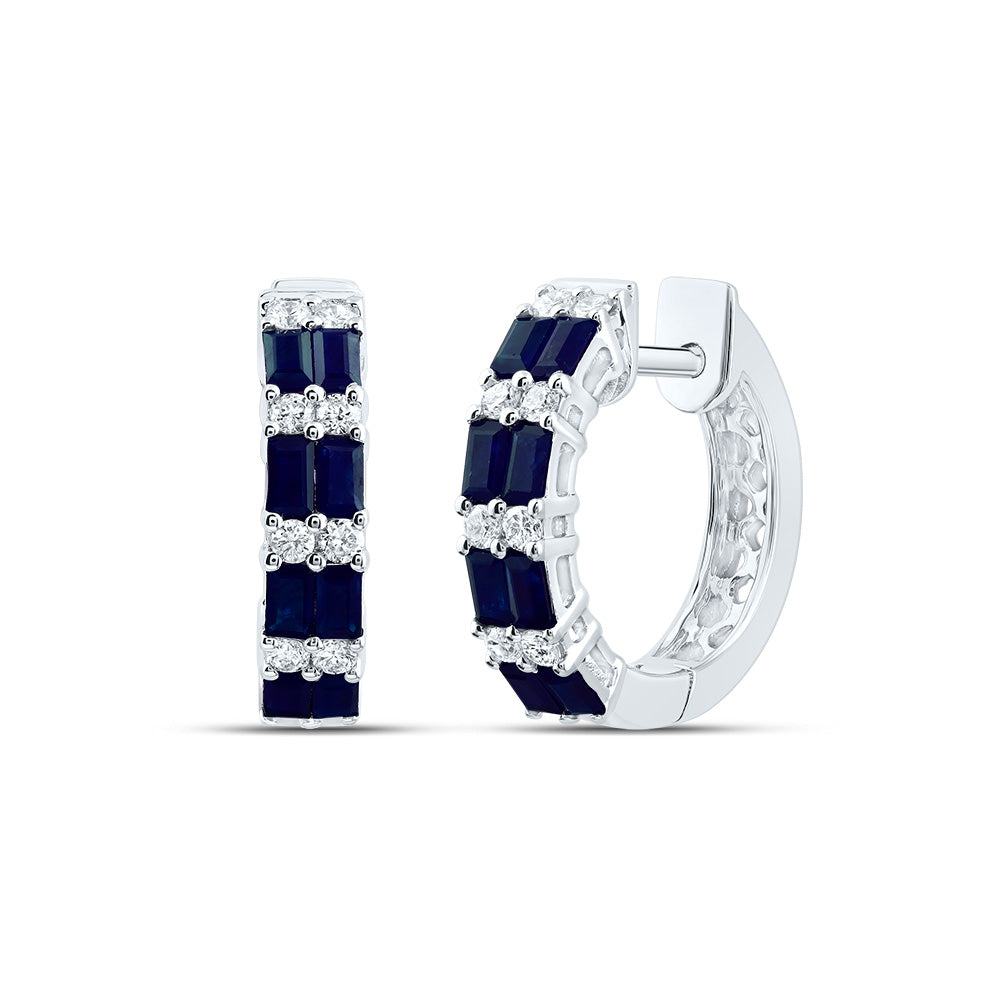 1/4CTW-DIA ANA M 1 CTW BAGUETTE-BS NAT GEM HOOP EARRING
