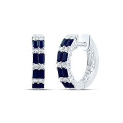 1/4CTW-DIA ANA M 1 CTW BAGUETTE-BS NAT GEM HOOP EARRING